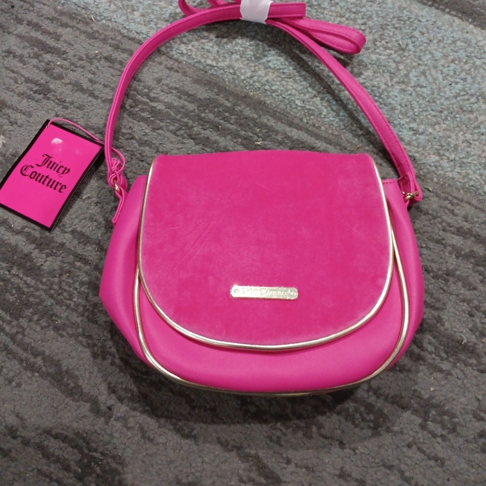 Juicy Couture Pink Crossbody Bag with Metallic Detail